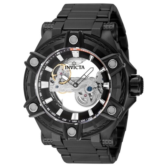 Invicta Bolt Phantom Automatic Men's Watch w/ Skeleton Dial 52mm Black Steel New - Picture 1 of 8